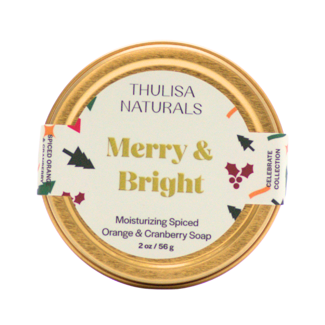 Spiced Orange & Cranberry Travel Soap & Tin - ThulisaNaturals