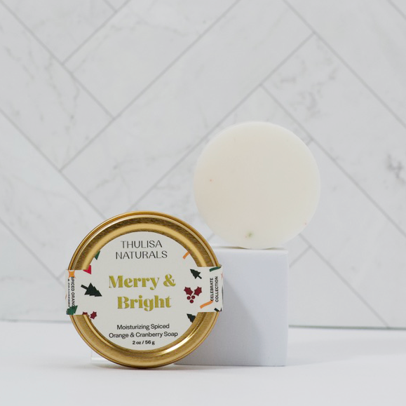 Spiced Orange & Cranberry Travel Soap & Tin - ThulisaNaturals