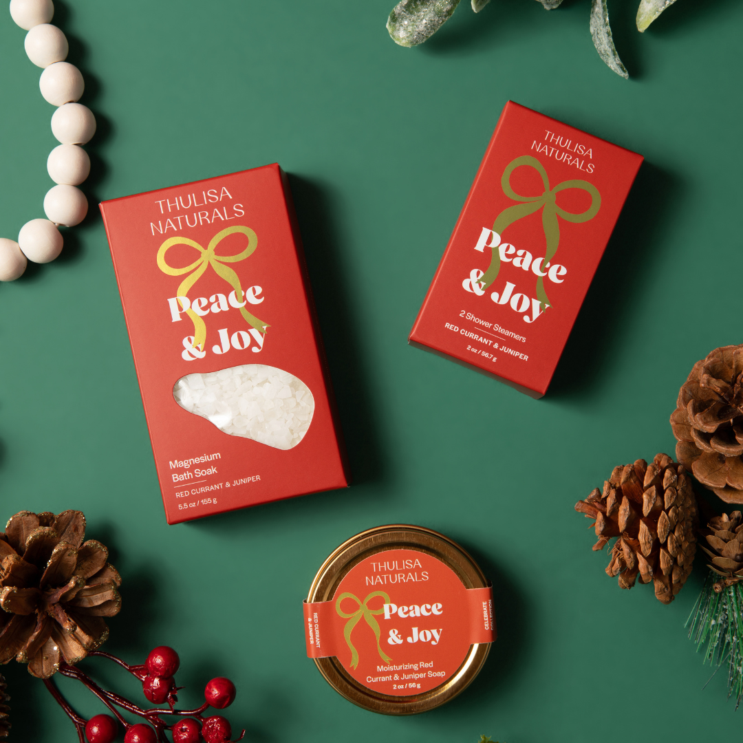 Red Currant & Juniper Magnesium Bath Salt Soak — Christmas Spa Retreat - ThulisaNaturals