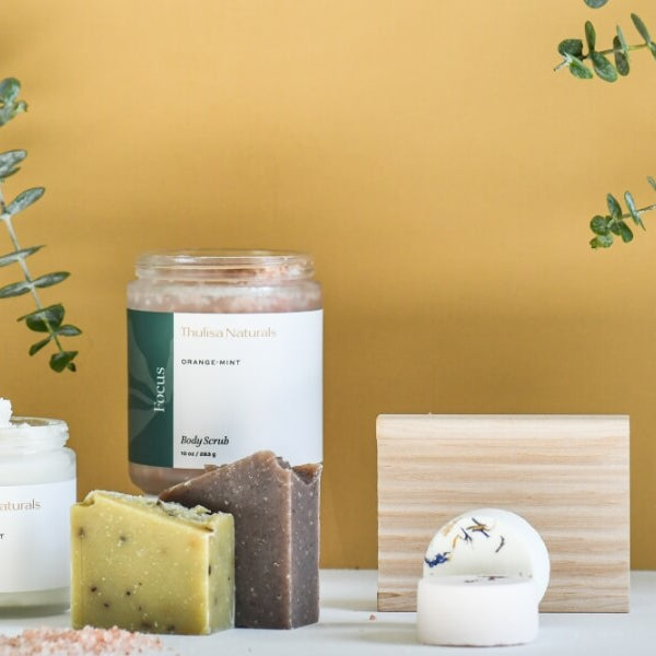 Thulisa Naturals body butter, body scrub and soap