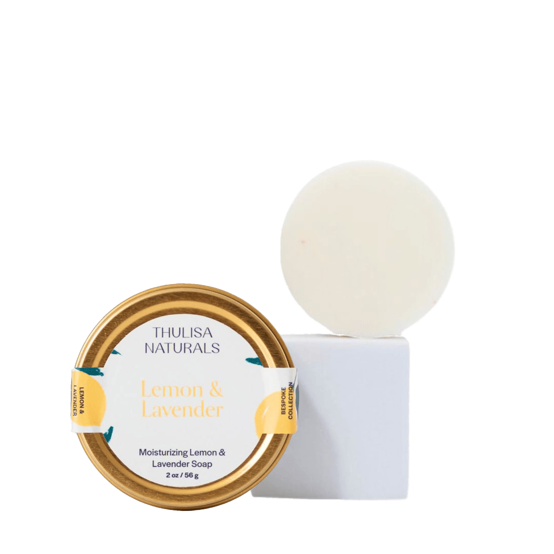 Shea Butter Hand and Body Travel Soap | Lemon Lavender - ThulisaNaturals