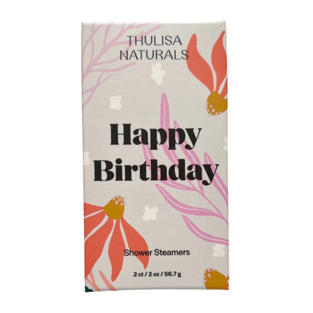 Happy Birthday Lavender Geranium Duo Shower Steamers - ThulisaNaturals