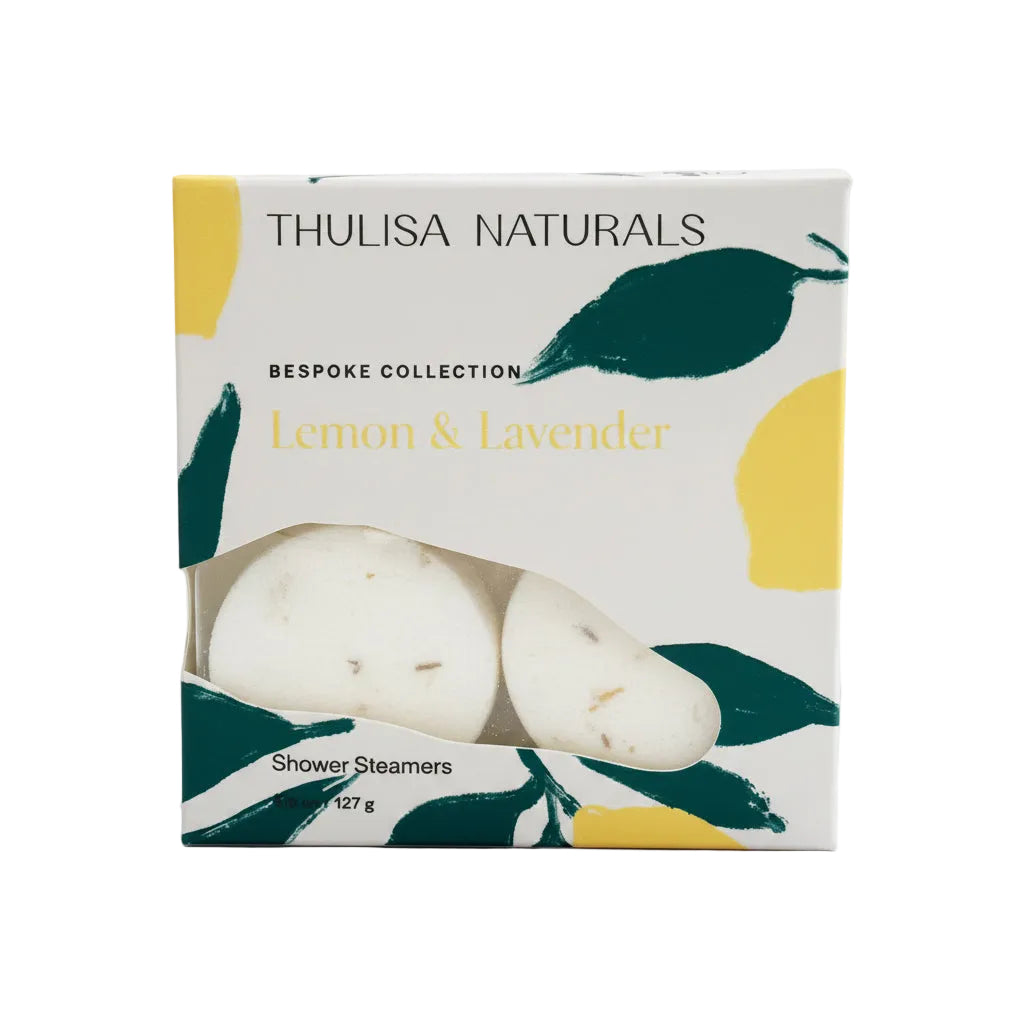 Lavender and lemon aromatherapy shower steamers 4-pack by Thulisa Naturals